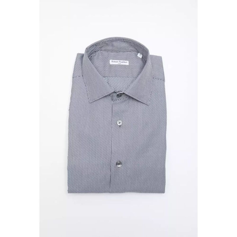 Robert Friedman Blue Cotton Men Men's Shirt